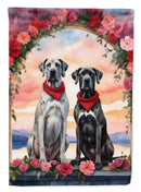 Great Dane Two Hearts House Flag