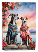 Greyhound Two Hearts House Flag