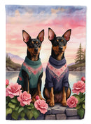 Manchester Terrier Two Hearts House Flag