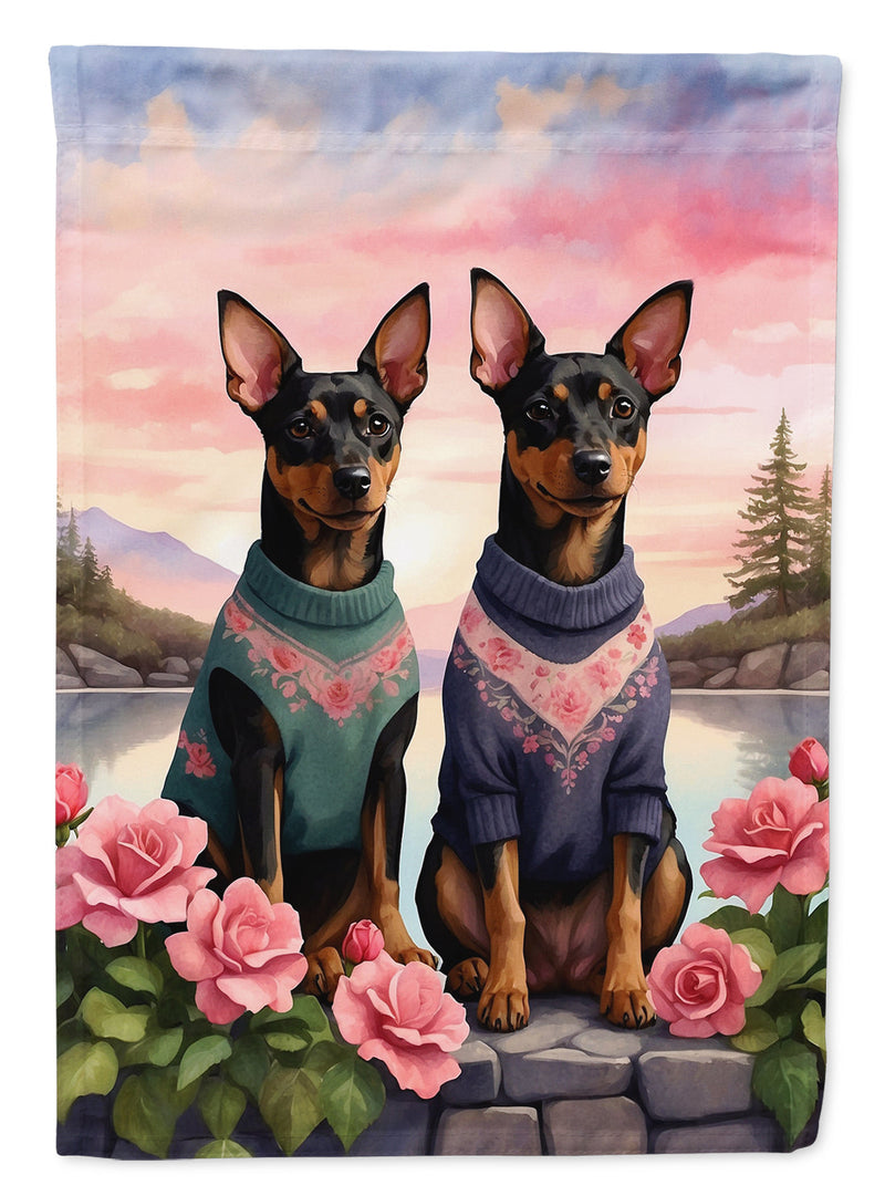 Manchester Terrier Two Hearts House Flag