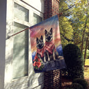 Norwegian Elkhound Two Hearts House Flag