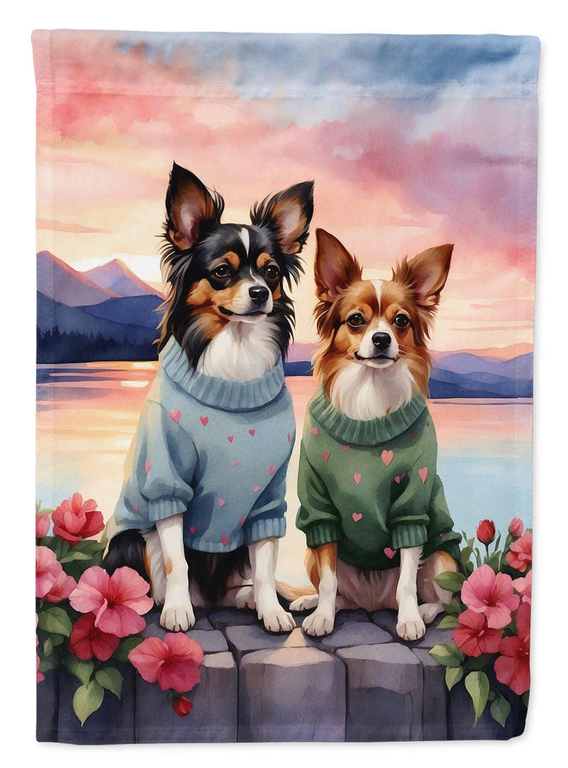 Papillon Two Hearts House Flag