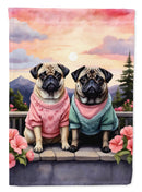 Pug Two Hearts House Flag
