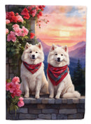 Samoyed Two Hearts House Flag