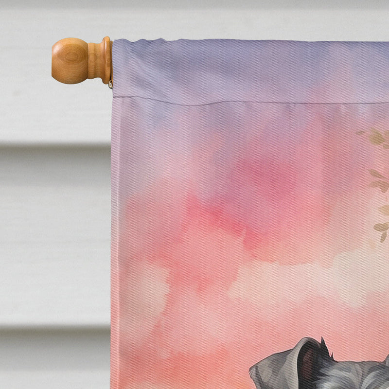 Schnauzer Two Hearts House Flag