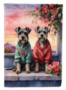 Schnauzer Two Hearts House Flag