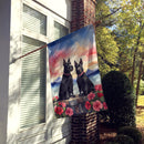 Scottish Terrier Two Hearts House Flag