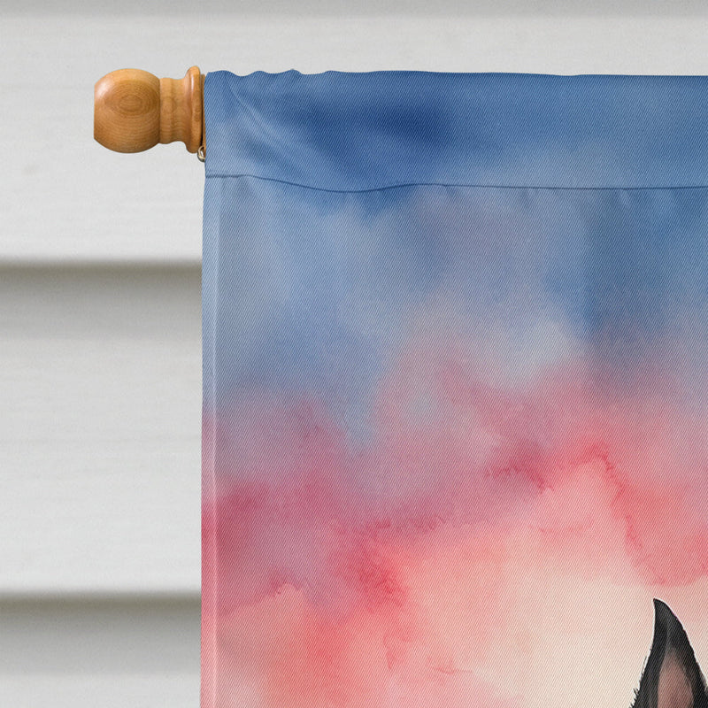 Scottish Terrier Two Hearts House Flag