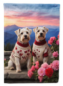 Sealyham Terrier Two Hearts House Flag