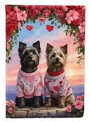 Skye Terrier Two Hearts House Flag