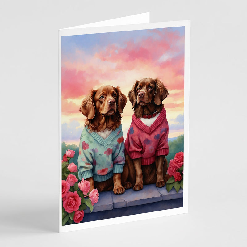 Sussex Spaniel Two Hearts Greeting Cards Pack of 8