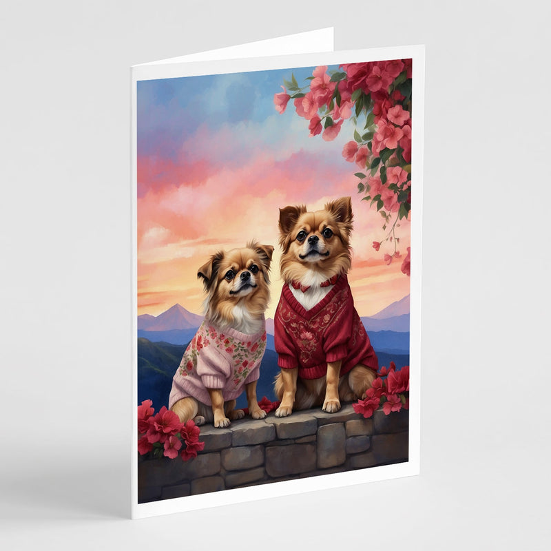 Tibetan Spaniel Two Hearts Greeting Cards Pack of 8