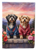 Tibetan Terrier Two Hearts House Flag