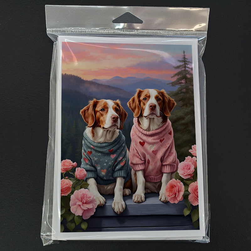 Welsh Springer Spaniel Two Hearts Greeting Cards Pack of 8