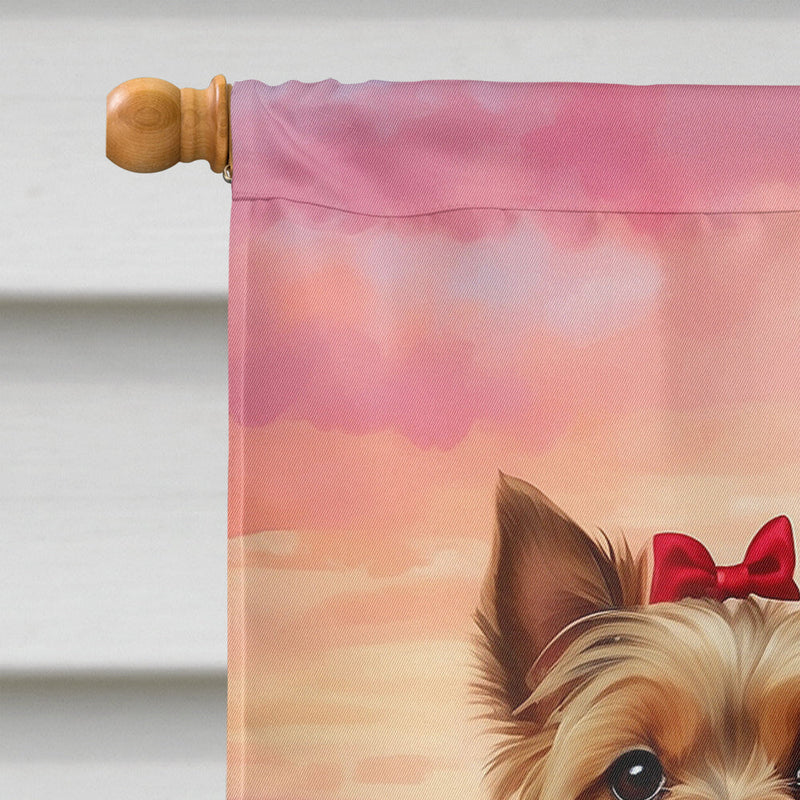 Yorkshire Terrier Two Hearts House Flag