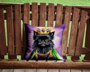 Affenpinscher King of Mardi Gras Throw Pillow - 14x14 Decorative Pillow – Art for Your Home & Patio