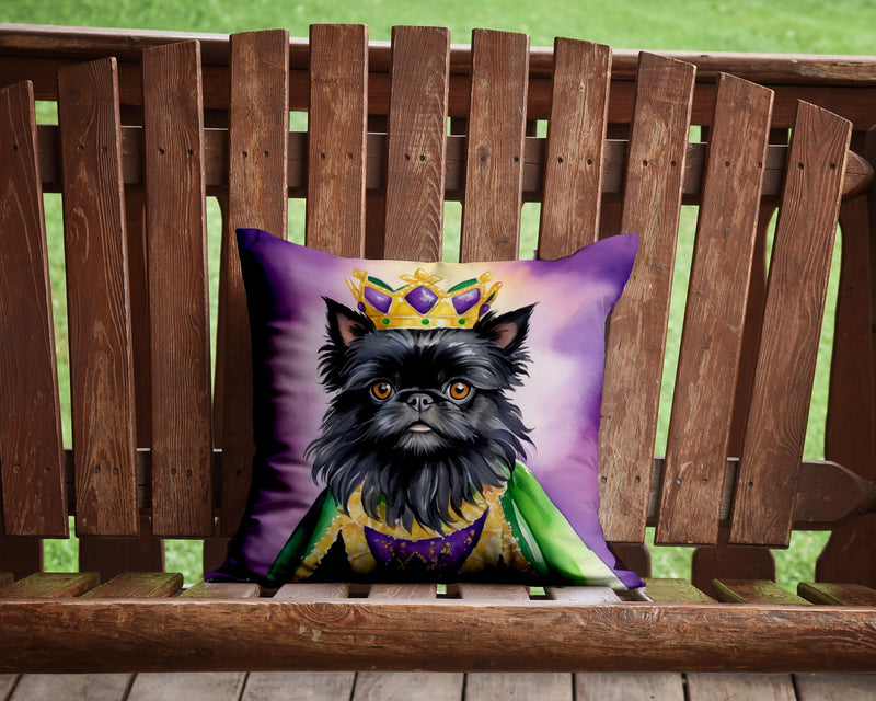 Affenpinscher King of Mardi Gras Throw Pillow - 14x14 Decorative Pillow – Art for Your Home & Patio