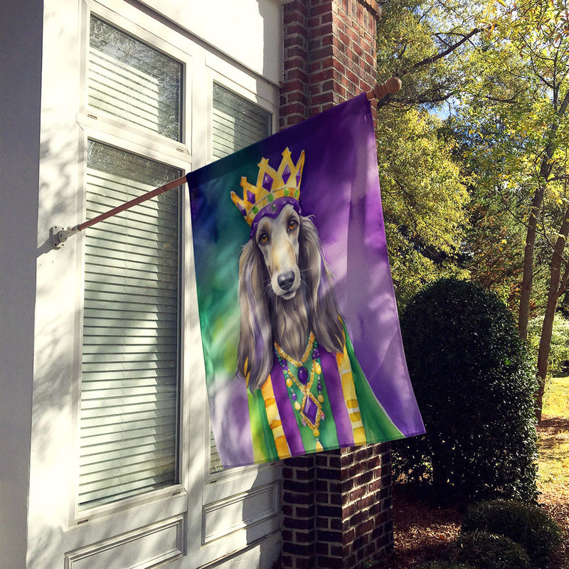 Afghan Hound King of Mardi Gras House Flag