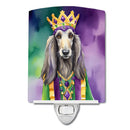 Afghan Hound King of Mardi Gras Ceramic Night Light