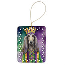 Afghan Hound King of Mardi Gras Porcelain Ornament