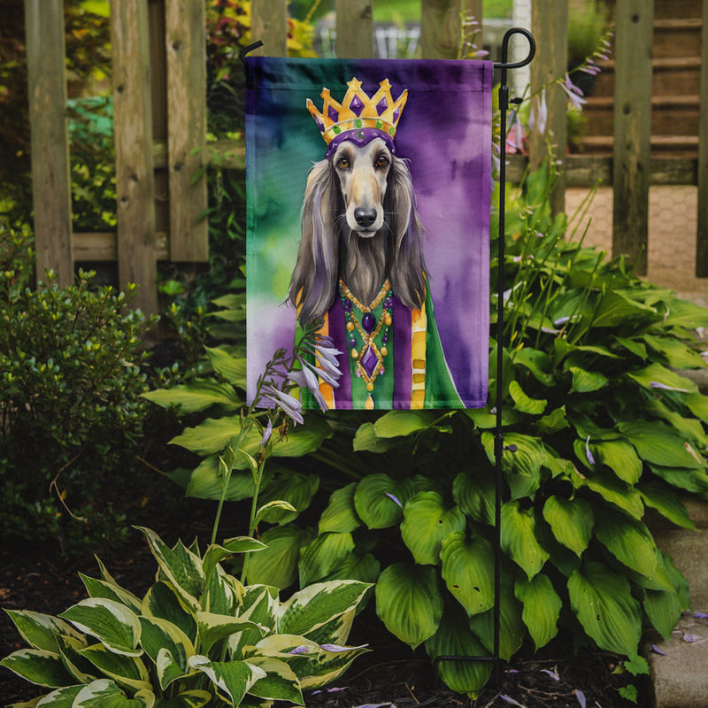 Afghan Hound King of Mardi Gras Garden Flag