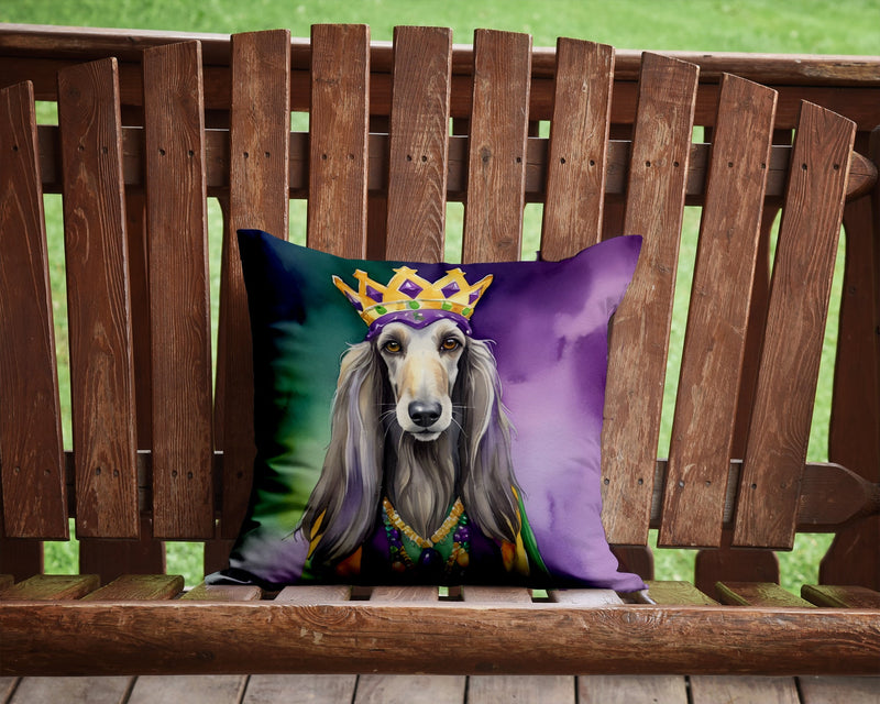 Afghan Hound King of Mardi Gras Throw Pillow - 14x14 Decorative Pillow – Art for Your Home & Patio