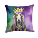 Afghan Hound King of Mardi Gras Throw Pillow