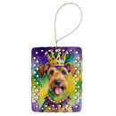 Airedale Terrier King of Mardi Gras Porcelain Ornament