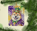 Akita King of Mardi Gras Porcelain Ornament