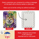 Akita King of Mardi Gras Porcelain Ornament