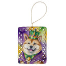 Akita King of Mardi Gras Porcelain Ornament