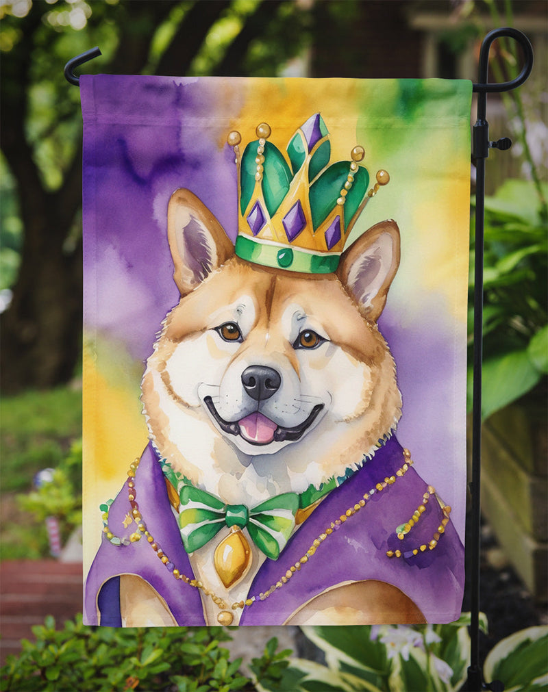 Akita King of Mardi Gras Garden Flag