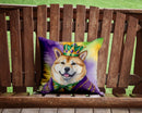 Akita King of Mardi Gras Throw Pillow - 14x14 Decorative Pillow – Art for Your Home & Patio