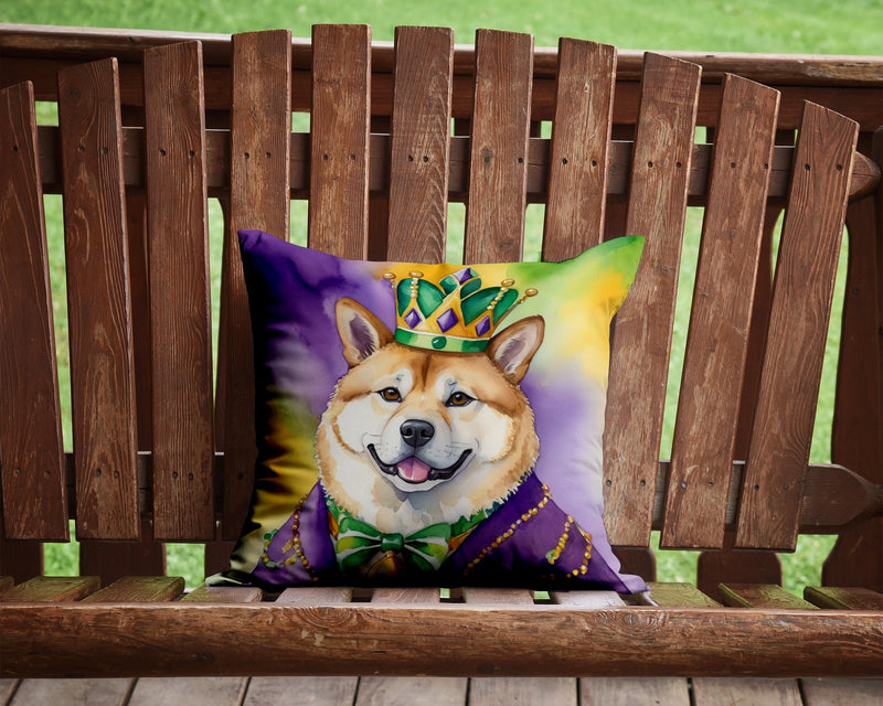 Akita King of Mardi Gras Throw Pillow - 14x14 Decorative Pillow – Art for Your Home & Patio