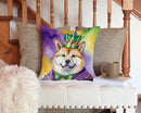Akita King of Mardi Gras Throw Pillow - 14x14 Decorative Pillow – Art for Your Home & Patio