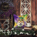 Akita King of Mardi Gras Throw Pillow - 14x14 Decorative Pillow – Art for Your Home & Patio