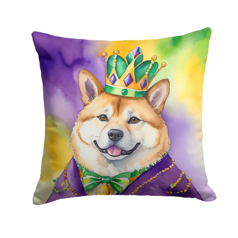 Akita King of Mardi Gras Throw Pillow - 14x14 Decorative Pillow – Art for Your Home & Patio