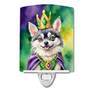 Alaskan Klee Kai King of Mardi Gras Ceramic Night Light