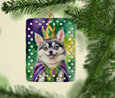 Alaskan Klee Kai King of Mardi Gras Porcelain Ornament
