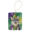 Alaskan Klee Kai King of Mardi Gras Porcelain Ornament