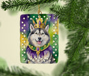 Alaskan Malamute King of Mardi Gras Porcelain Ornament
