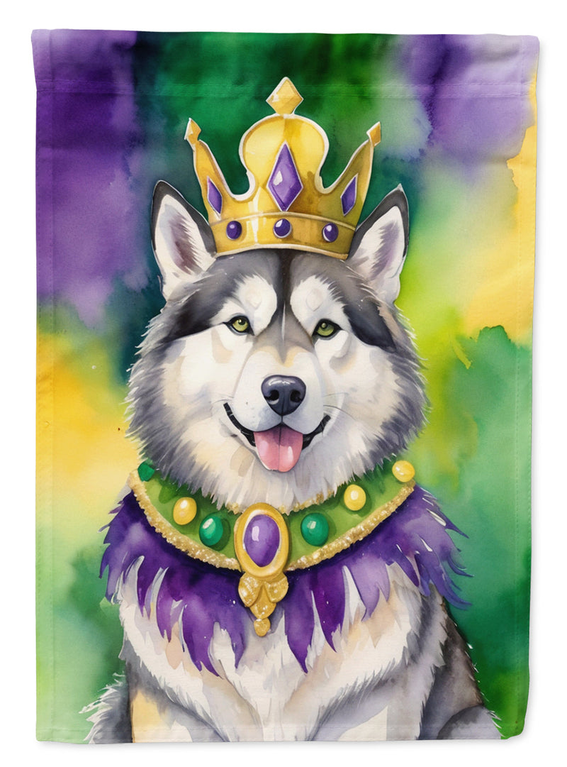 Alaskan Malamute King of Mardi Gras Garden Flag