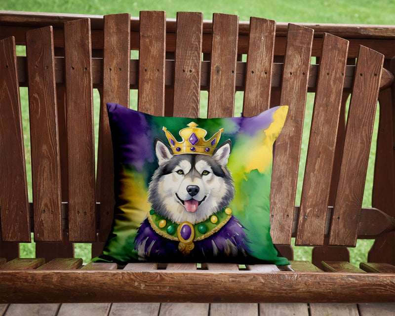 Alaskan Malamute King of Mardi Gras Throw Pillow - 14x14 Decorative Pillow – Art for Your Home & Patio