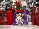 American Bulldog King of Mardi Gras Throw Pillow - 14x14 Decorative Pillow – Art for Your Home & Patio