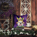 American Bulldog King of Mardi Gras Throw Pillow