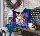 American Bulldog King of Mardi Gras Throw Pillow
