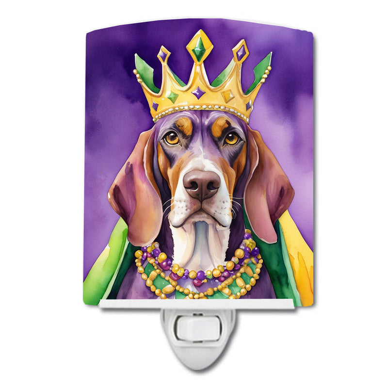 American English Coonhound King of Mardi Gras Ceramic Night Light