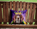 American English Coonhound King of Mardi Gras Throw Pillow - 14x14 Decorative Pillow – Art for Your Home & Patio