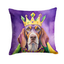 American English Coonhound King of Mardi Gras Throw Pillow - 14x14 Decorative Pillow – Art for Your Home & Patio