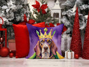 American English Coonhound King of Mardi Gras Throw Pillow